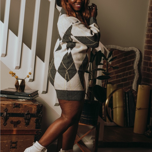 NWT Charcoal combo Sweater Dress - Picture 5 of 5